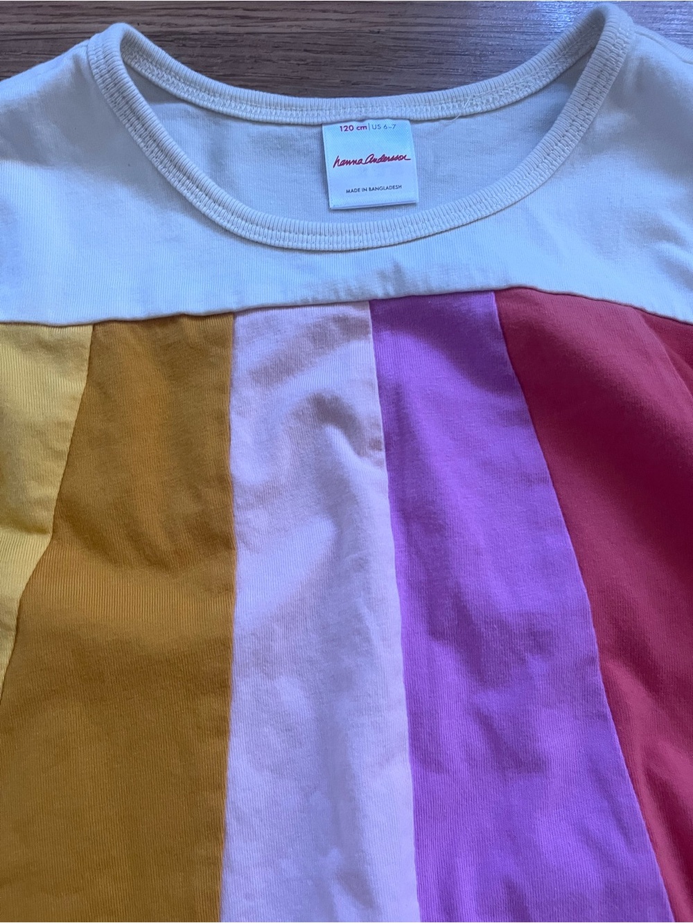Hanna Andersson Long-Sleeve Rainbow Stripe Swing Dress - Cream and Multi - Picture 3 of 6